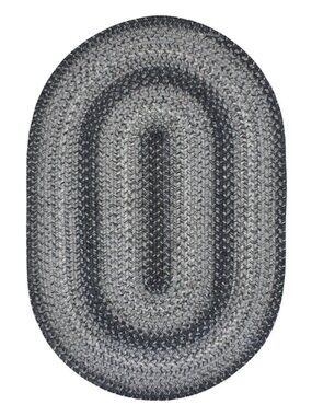 Gray Flint Hill Oval Braided Rug 20 x 30 by Homespice